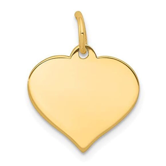 10K Yellow Gold .013 Gauge Heart Disc Charm